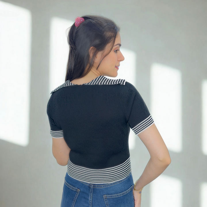 Stripe knitted top