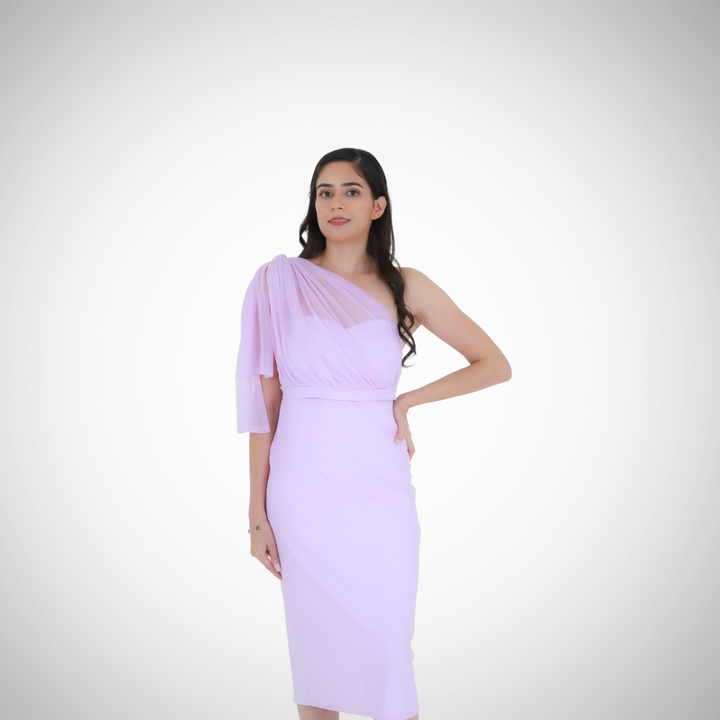 Lilac mist midi dress