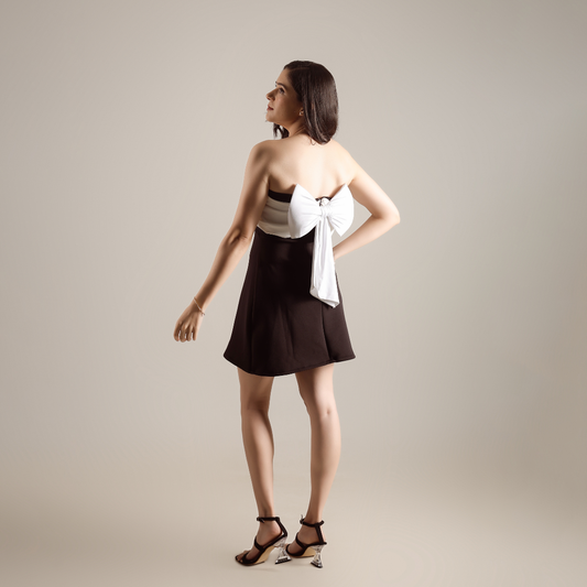 Chic bow padded dress