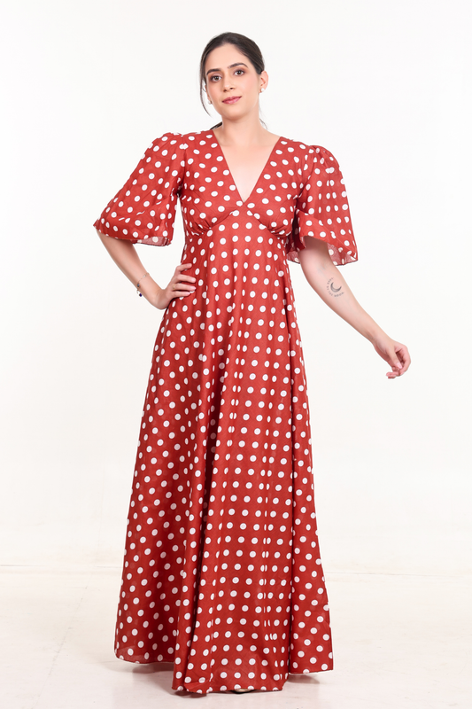 Cinnamon Dot Dress
