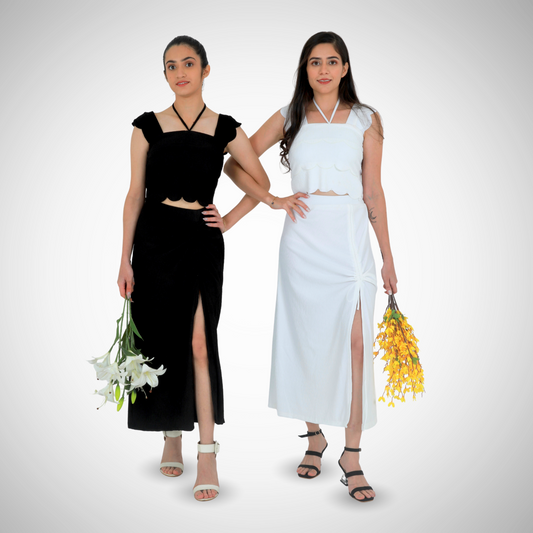 Blouse and slit skirt Co-ord set