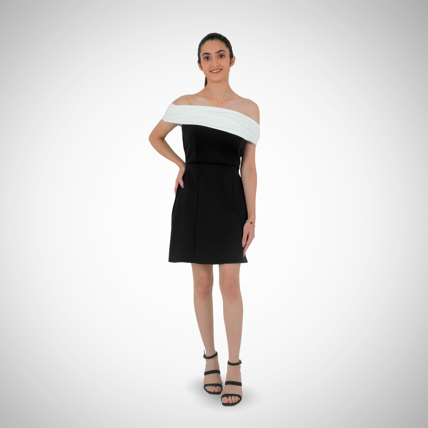 Chic bow padded dress