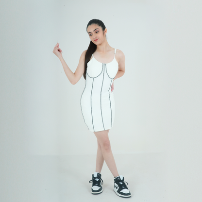 Black and White Allure Bodycon Dress