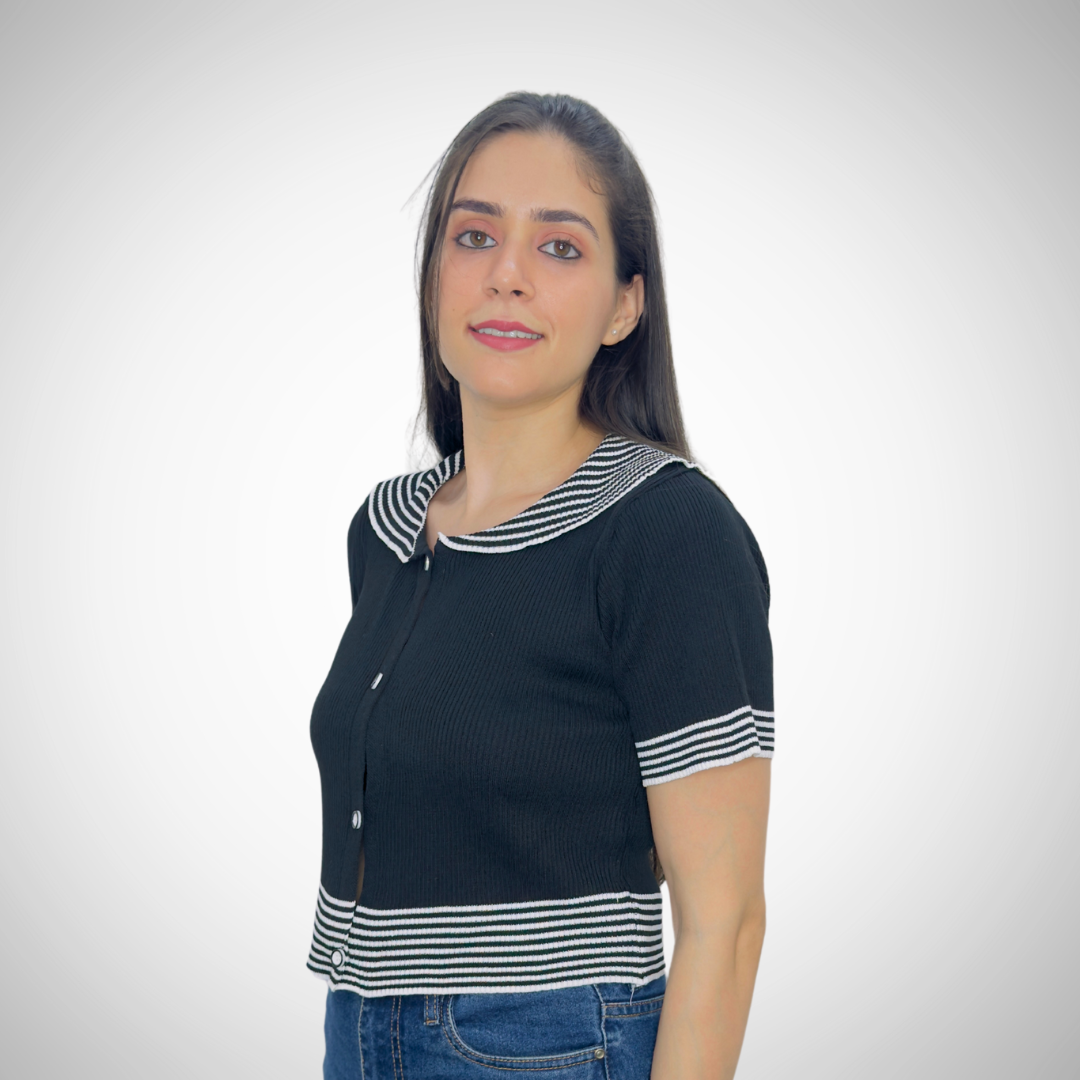 Stripe knitted top