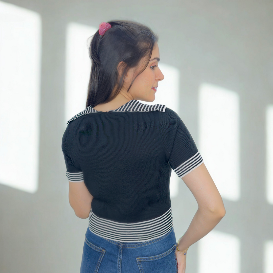 Stripe knitted top