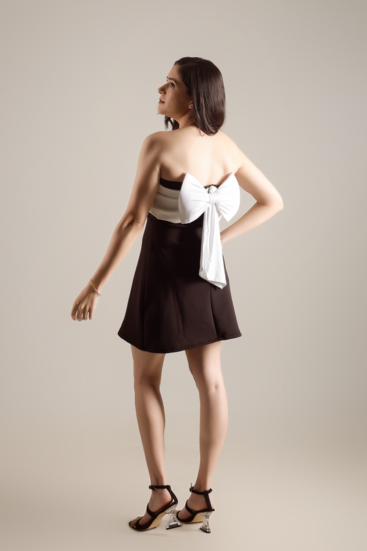 Chic bow padded dress