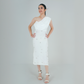 Ivory Jewel One-Shoulder Dress