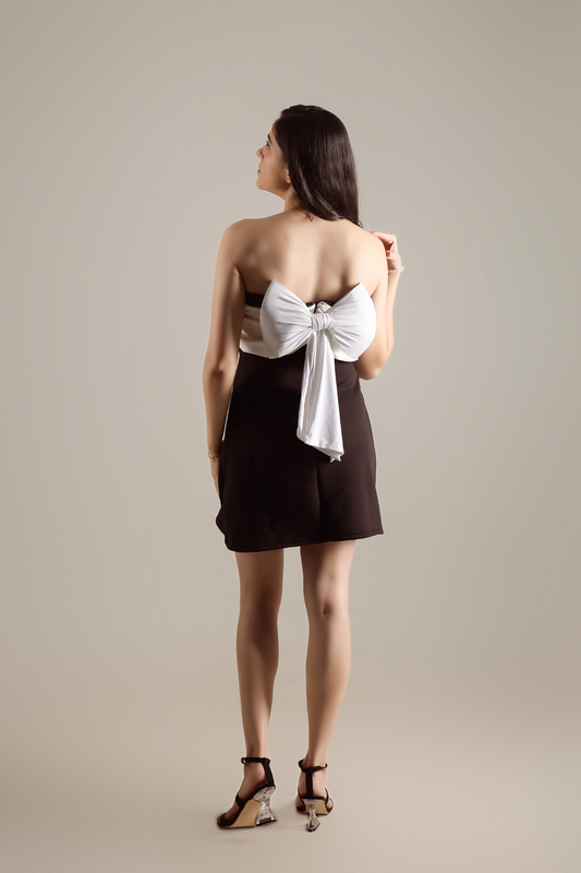 Chic bow padded dress
