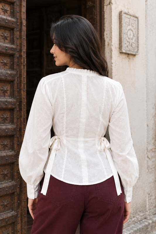 Ivory Ribbon Shirt