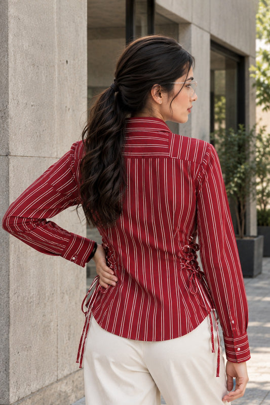 Cinched Stripe Shirt