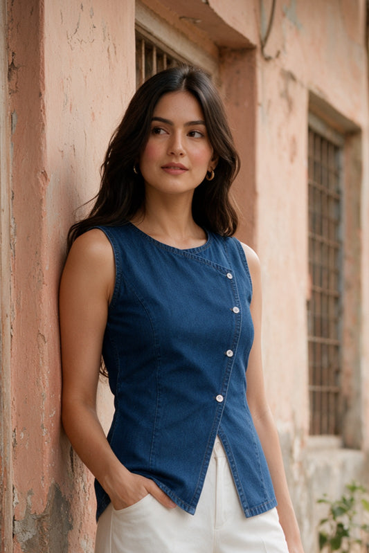 Denim Button-up Shirt