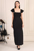 Beaded Neckline padded Dress