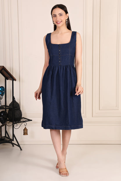 Buttoned Denim Dress