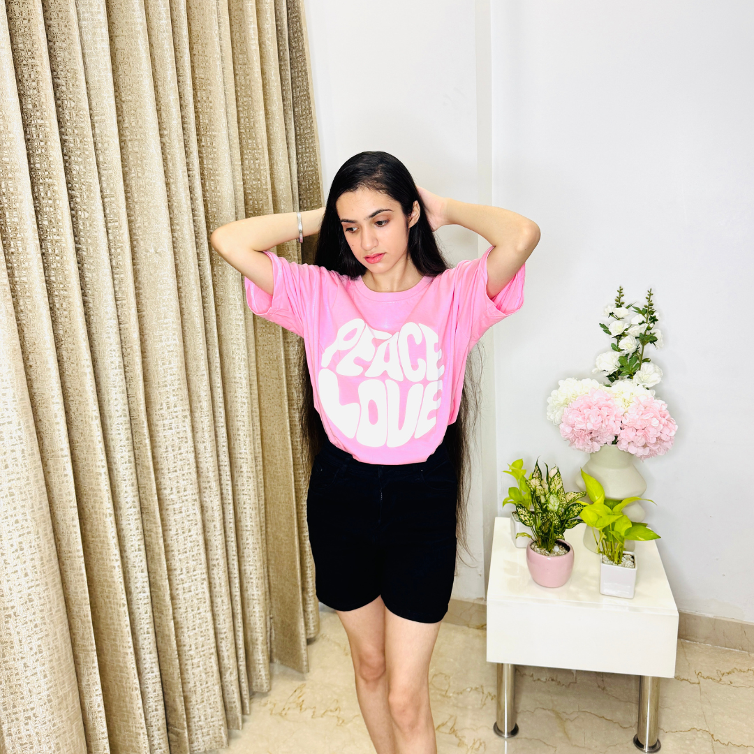 PEACE LOVE Oversized Tee
