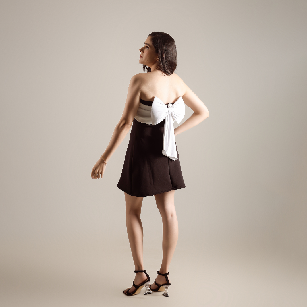 Chic bow padded dress