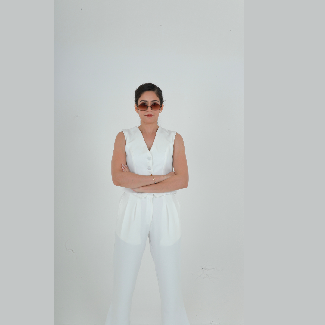 White Waistcoat With Pant Co-ord