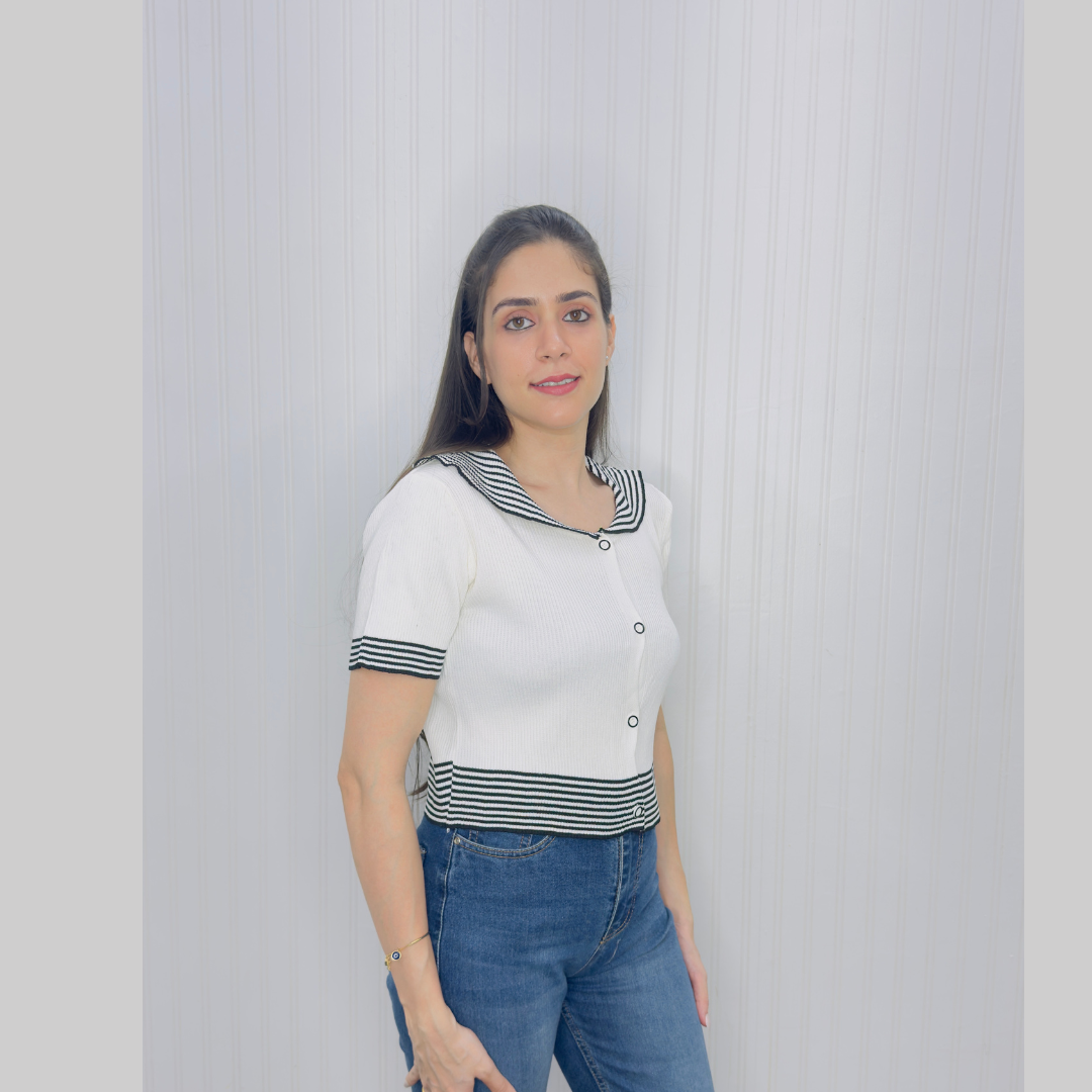 Stripe knitted top