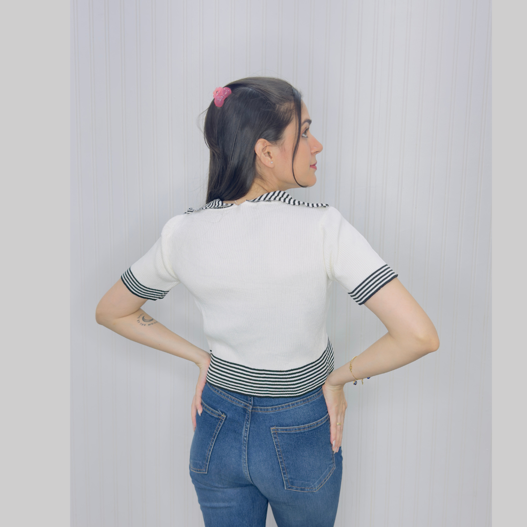 Stripe knitted top