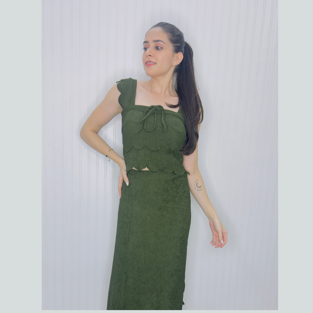 Blouse and slit skirt Co-ord set