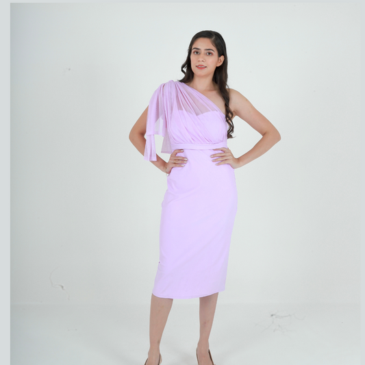 Lilac mist midi dress