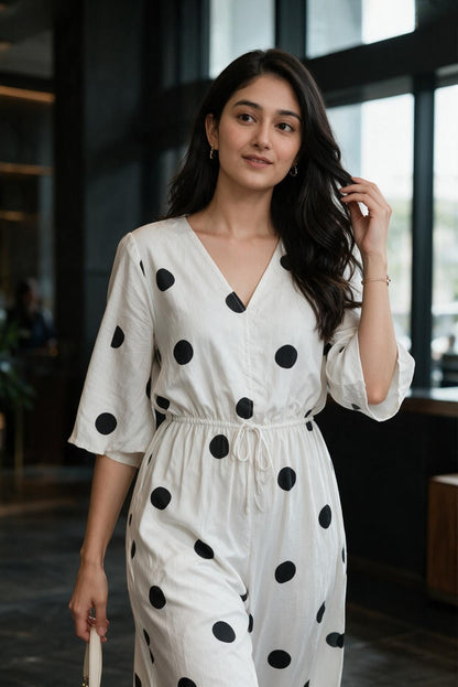 Polka Play Jumpsuit Dress