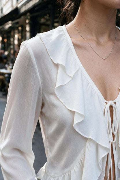 Sheer Ruffle Top
