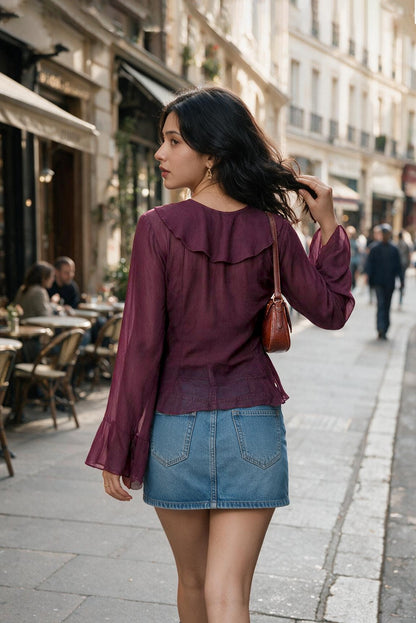 Sheer Ruffle Top